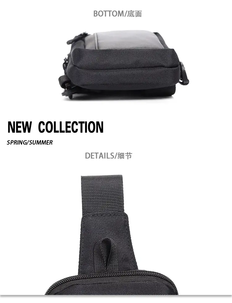 Men's Lightweight Shoulder Messenger Bag Black — feature 11