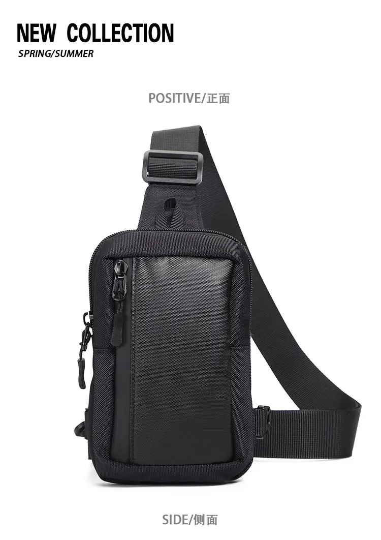 Men's Lightweight Shoulder Messenger Bag Black — feature 3