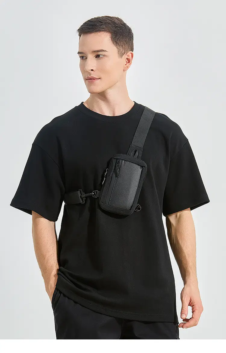 Men's Lightweight Shoulder Messenger Bag Black — feature 4