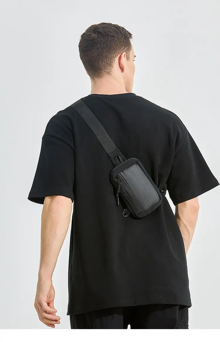 Men's Lightweight Shoulder Messenger Bag Black — feature 5