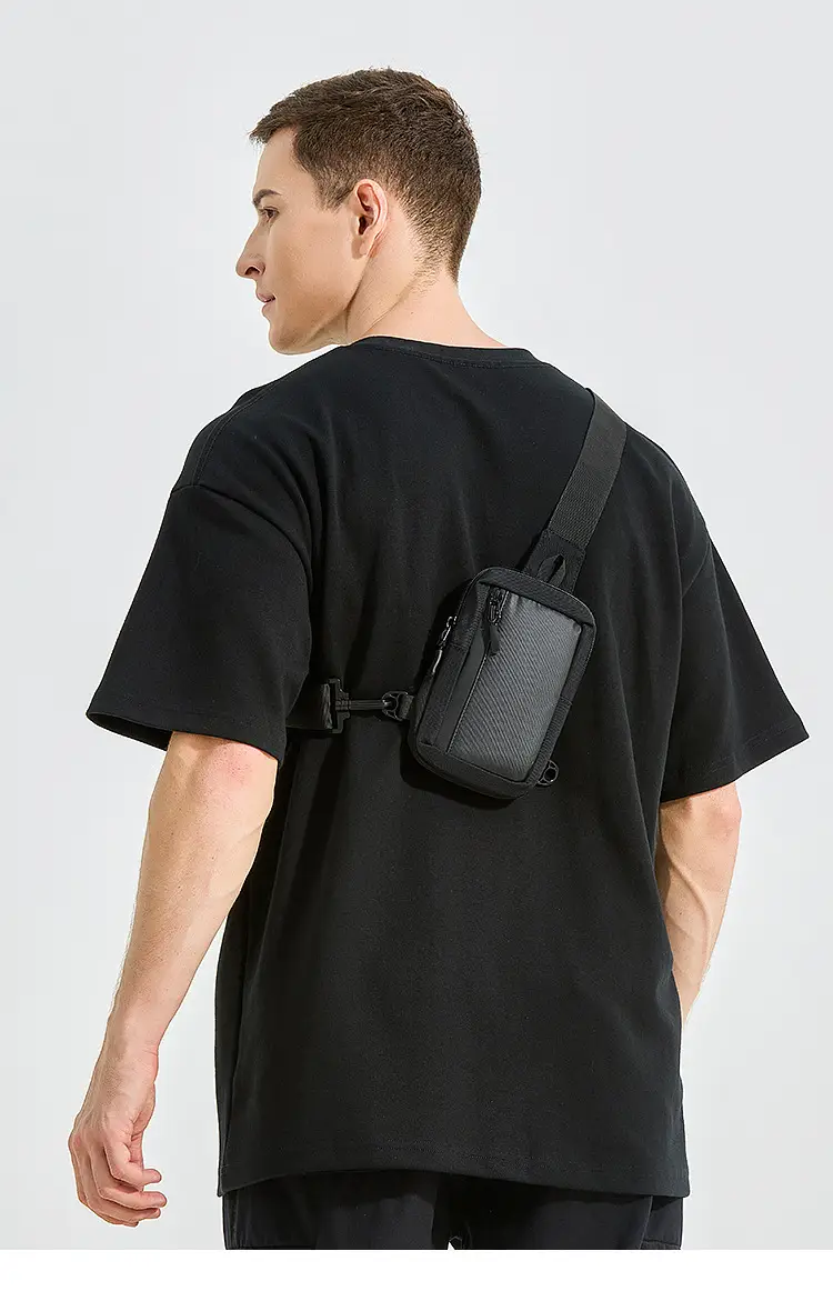 Men's Lightweight Shoulder Messenger Bag Black — feature 6
