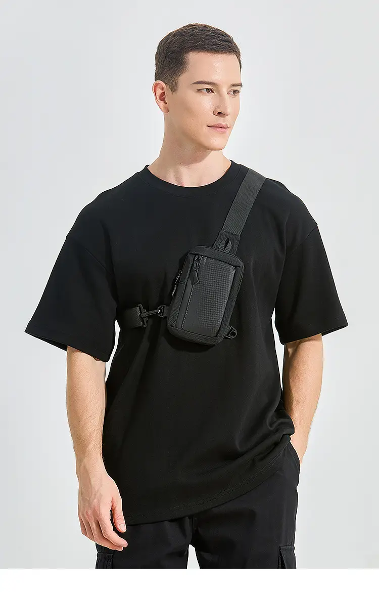 Men's Lightweight Shoulder Messenger Bag Black — feature 7