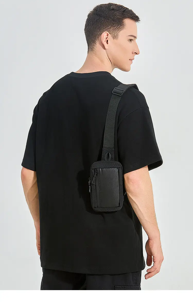 Men's Lightweight Shoulder Messenger Bag Black — feature 8