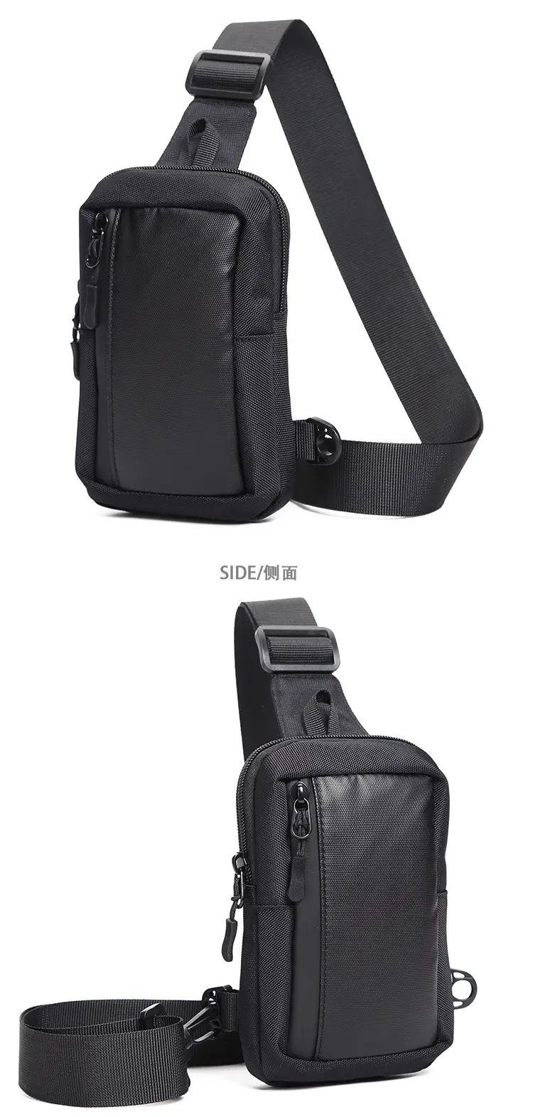Men's Lightweight Shoulder Messenger Bag Black — feature 9