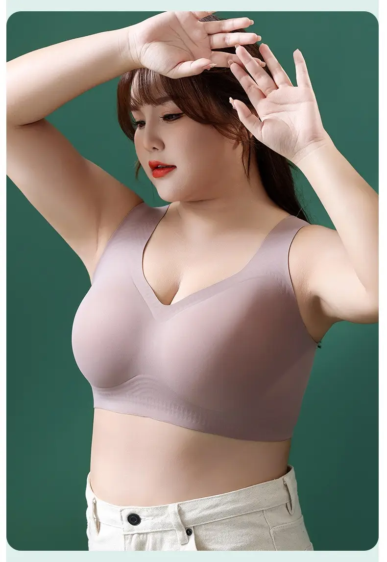Fat mm200 kg plus size seamless comfortable plus size underwear autumn and winter thin big chest small push up bra — feature 16