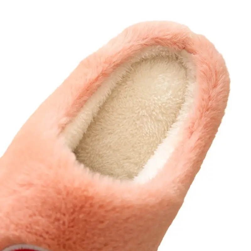 Rainbow fluff cotton slippers autumn and winter thick-soled plush slippers Women's Home couple warm fleece-lined cotton slippers - Image 39