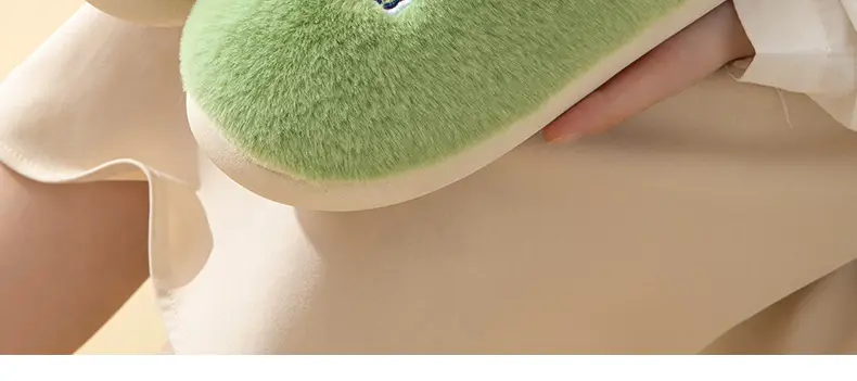 Rainbow fluff cotton slippers autumn and winter thick-soled plush slippers Women's Home couple warm fleece-lined cotton slippers — feature 27