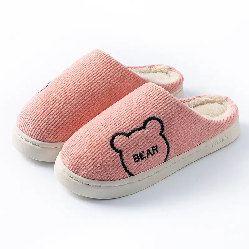 Rainbow fluff cotton slippers autumn and winter thick-soled plush slippers Women's Home couple warm fleece-lined cotton slippers - Image 23