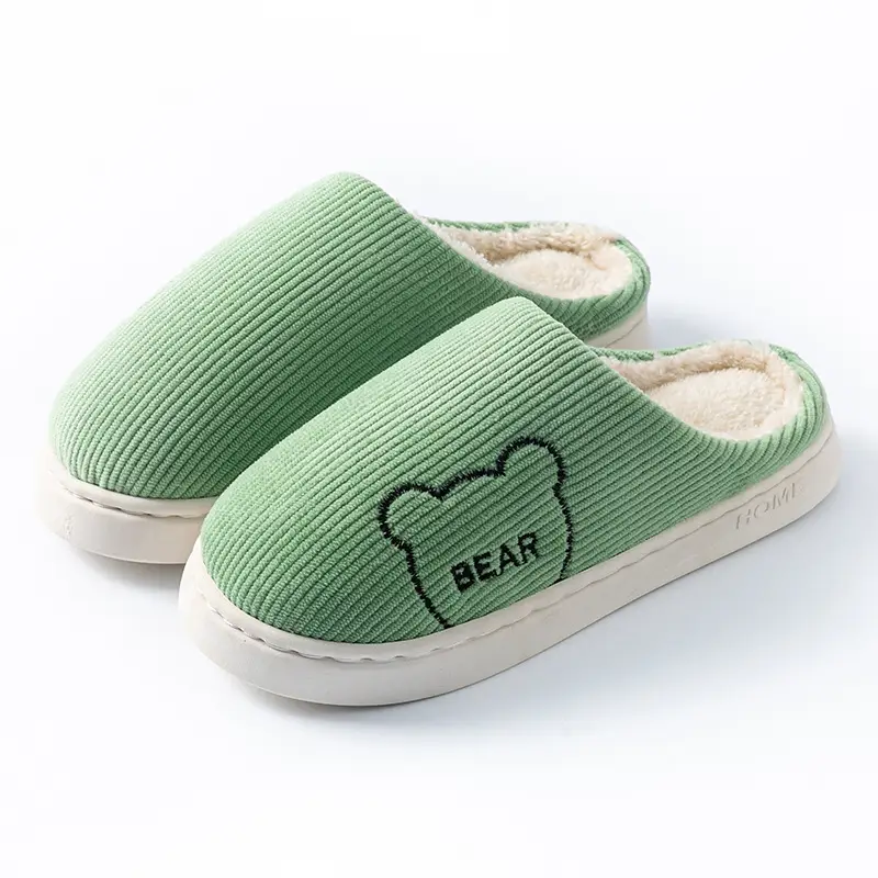 Rainbow fluff cotton slippers autumn and winter thick-soled plush slippers Women's Home couple warm fleece-lined cotton slippers - Image 24