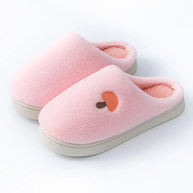 Rainbow fluff cotton slippers autumn and winter thick-soled plush slippers Women's Home couple warm fleece-lined cotton slippers - Image 25