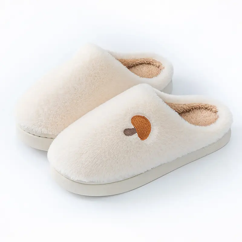 Rainbow fluff cotton slippers autumn and winter thick-soled plush slippers Women's Home couple warm fleece-lined cotton slippers - Image 27