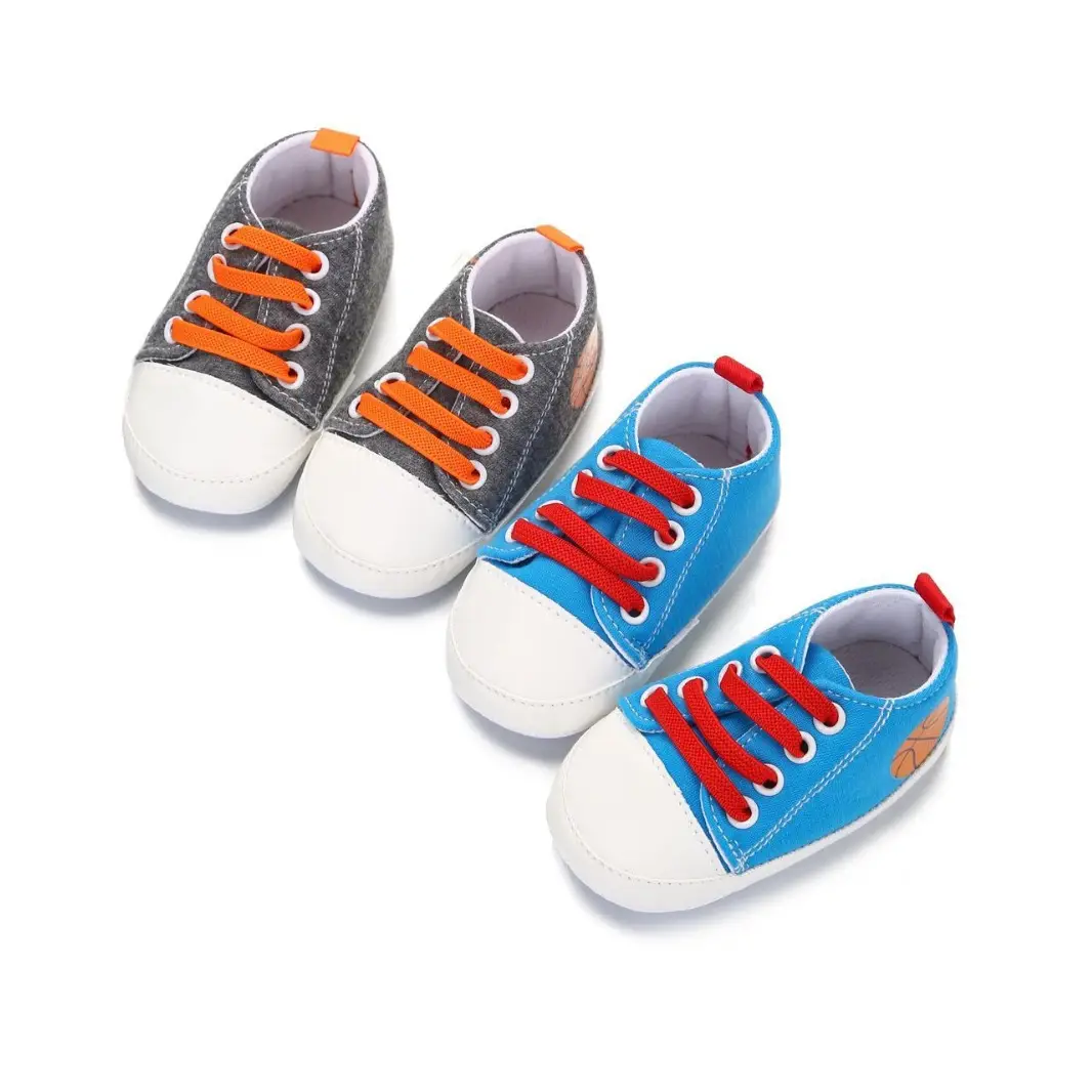 Spring and Autumn casual baby shoes knitted canvas shoes non-slip soft bottom toddler shoes baby shoes 0-18 months breathable wear-resistant