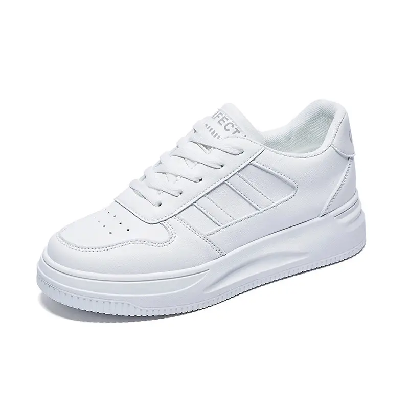 Women White Thick Sole Sports Sneakers Lightweight Height-Increasing - Image 8