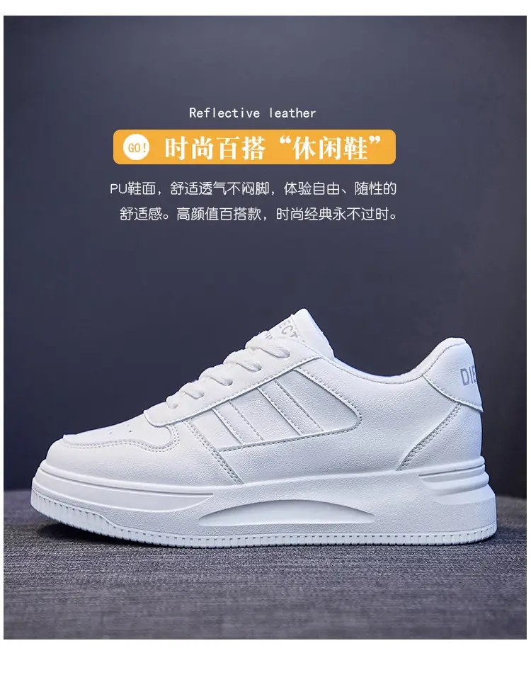 Women White Thick Sole Sports Sneakers Lightweight Height-Increasing — feature 19
