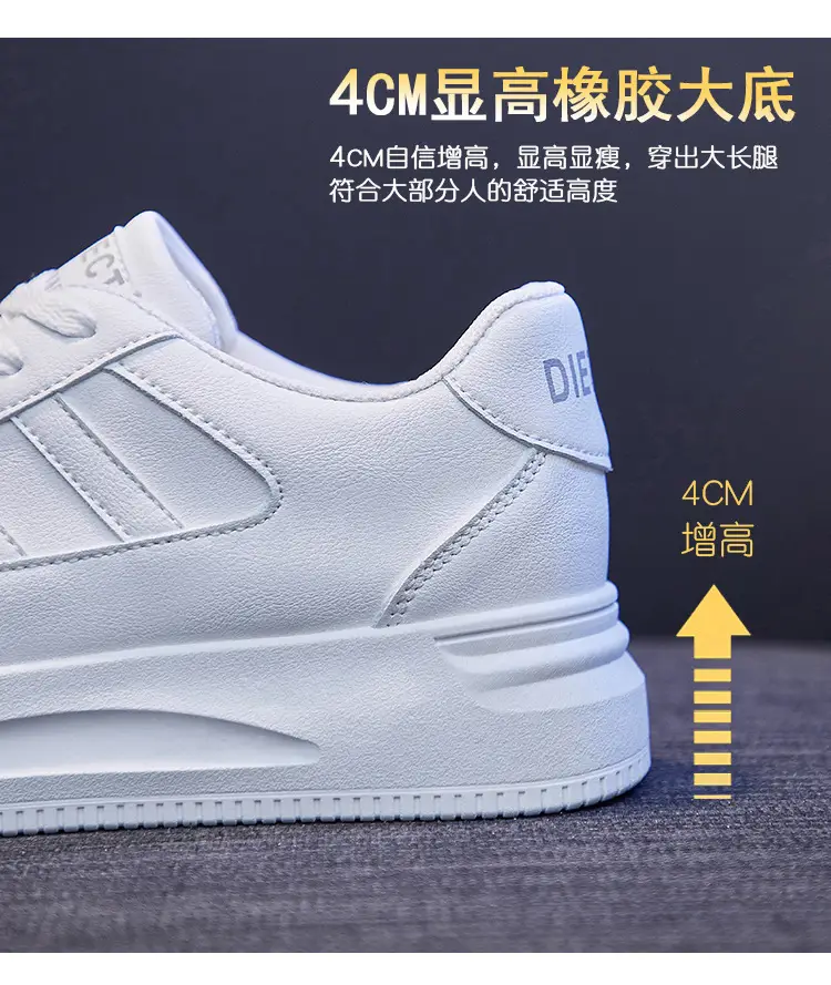 Women White Thick Sole Sports Sneakers Lightweight Height-Increasing — feature 27