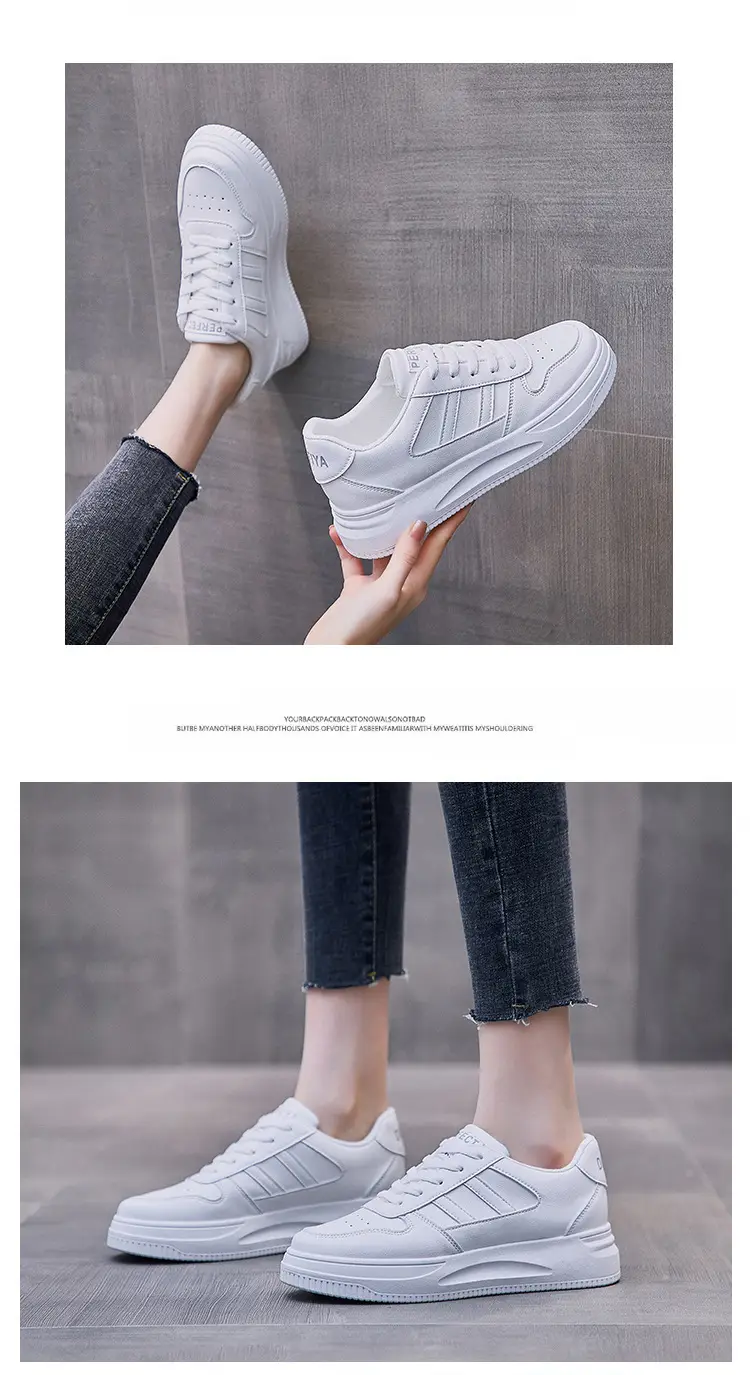 Women White Thick Sole Sports Sneakers Lightweight Height-Increasing — feature 29