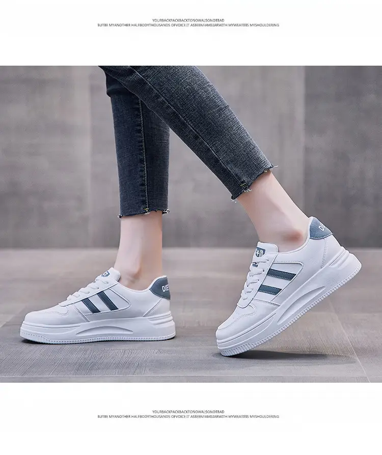 Women White Thick Sole Sports Sneakers Lightweight Height-Increasing — feature 30
