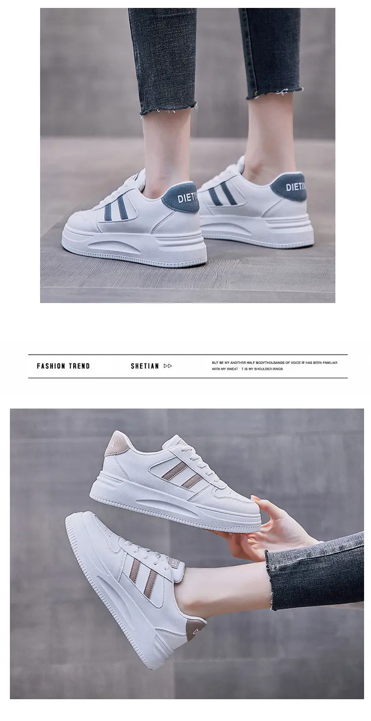 Women White Thick Sole Sports Sneakers Lightweight Height-Increasing — feature 31