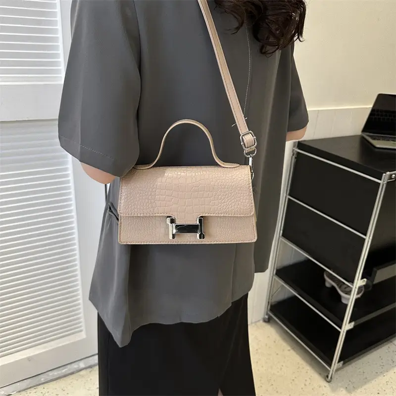 2023 Women's Casual Shoulder Bag Beige Leather - Image 9