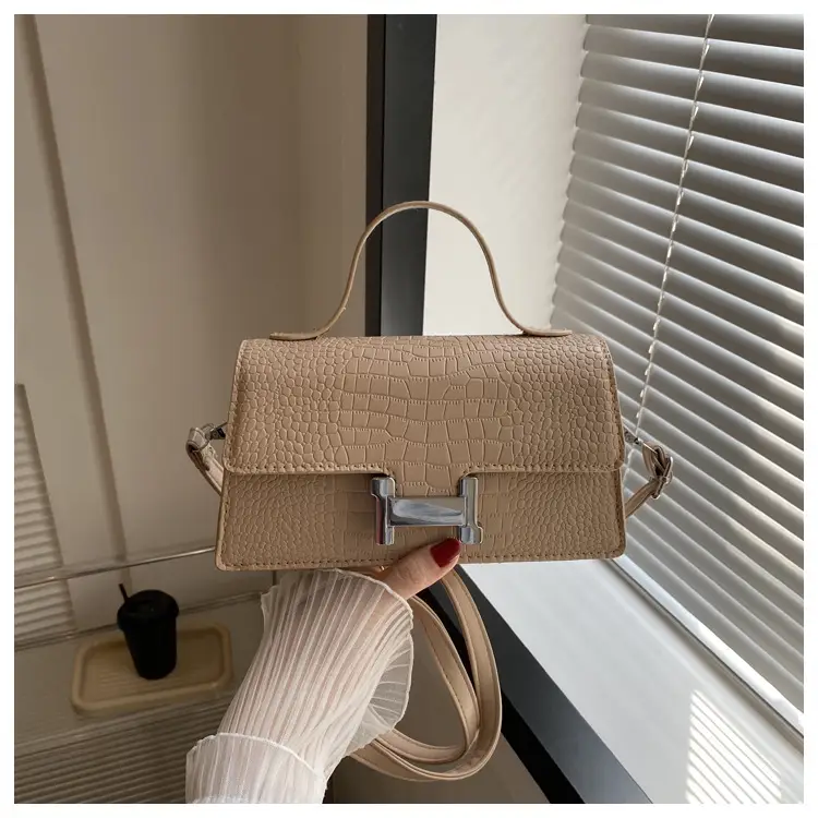 2023 Women's Casual Shoulder Bag Beige Leather - Image 5