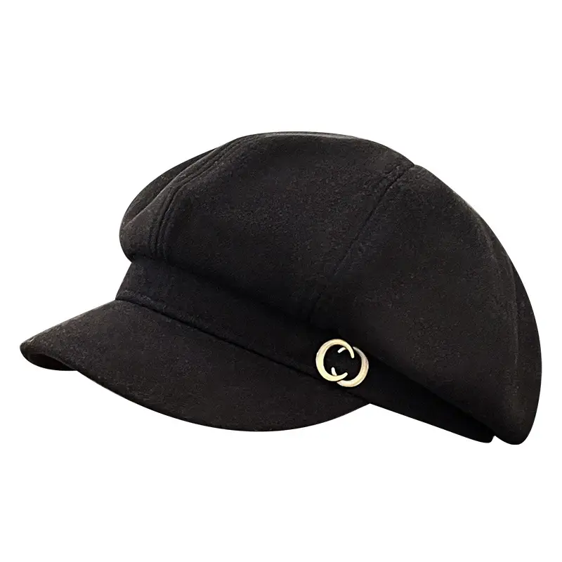 Women Retro British Japanese Peaked Cap Brown - Image 8