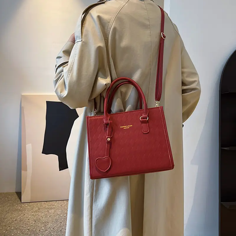 Women's Quilted Tan Shoulder Bag Large Capacity - Image 7