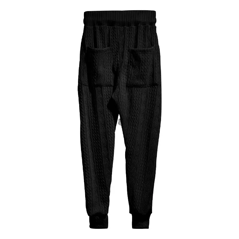 European & American Men's White Jacquard Ankle-Tied Casual Pants — feature 19