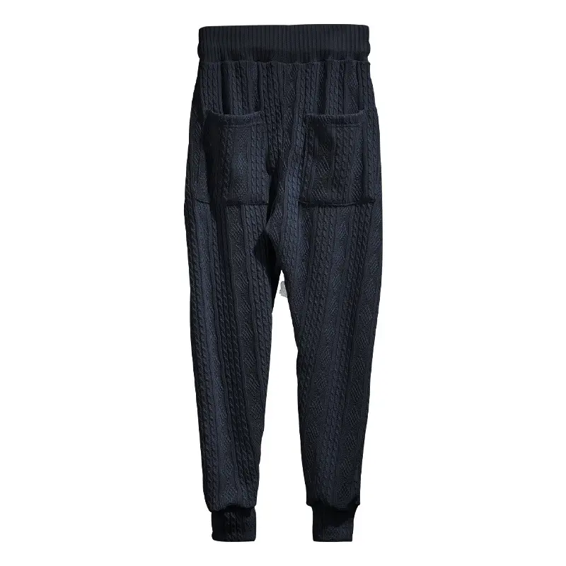 European & American Men's White Jacquard Ankle-Tied Casual Pants — feature 22
