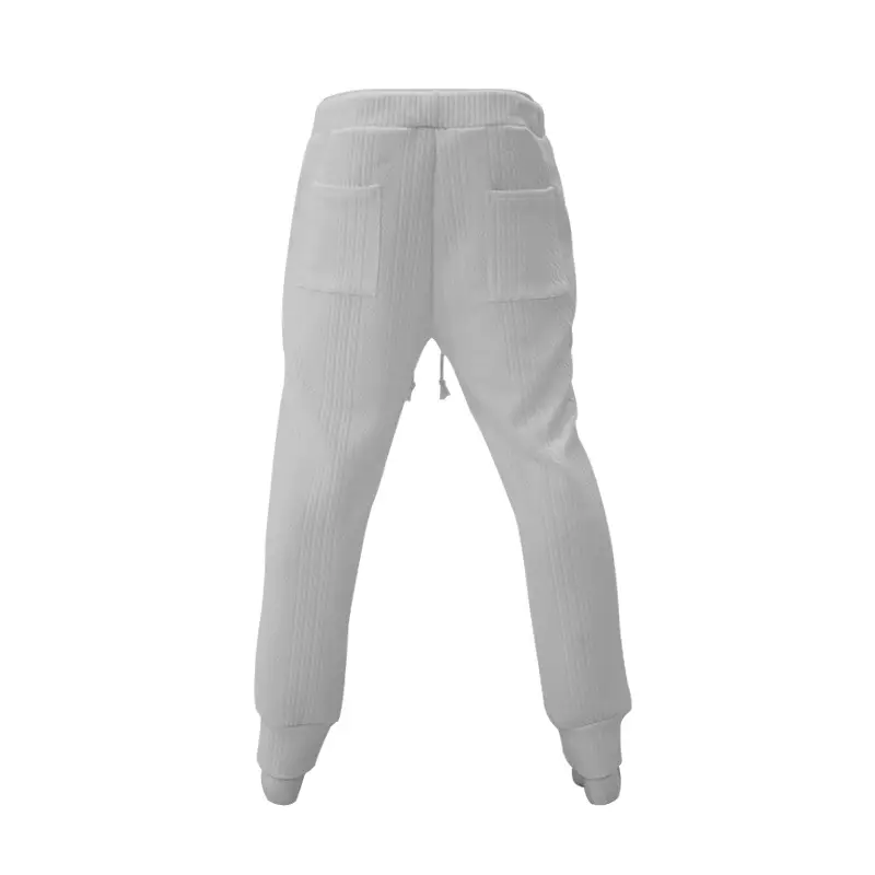 European & American Men's White Jacquard Ankle-Tied Casual Pants — feature 45