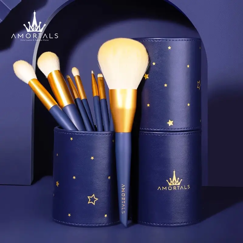 Ermutao 8-Piece Makeup Brush Set with Storage Tube & Loose Powder - Image 15