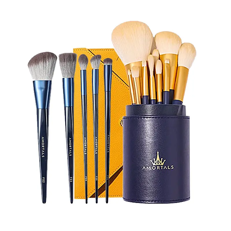 Ermutao 8-Piece Makeup Brush Set with Storage Tube & Loose Powder - Image 16