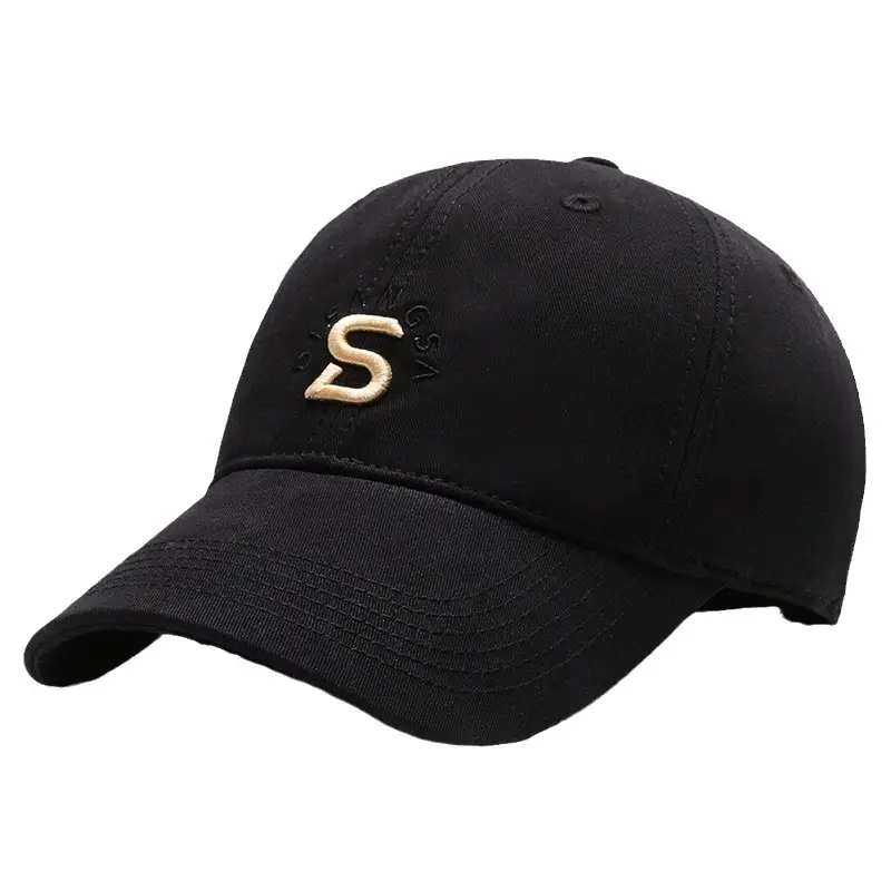 Men's Black Embroidered Baseball Cap with Logo