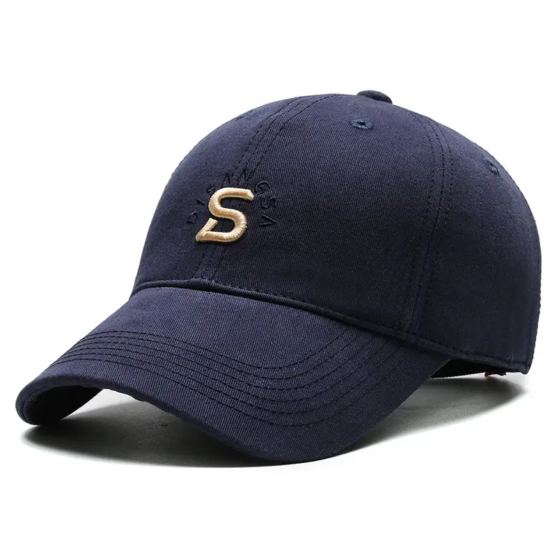 Men's Black Embroidered Baseball Cap with Logo