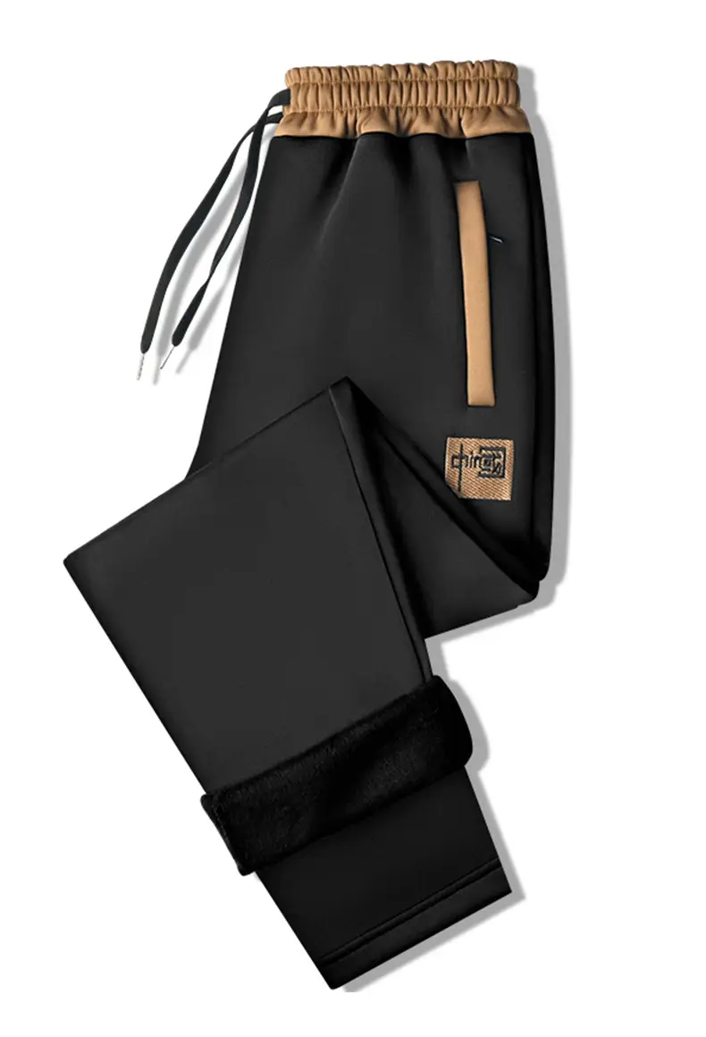 Men's Fleece Lined Sweatpants Black Blue Plus Size — feature 14