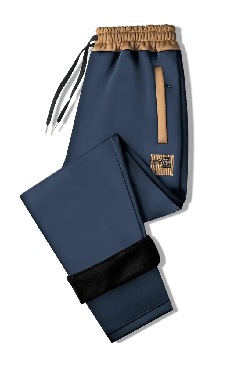 Men's Fleece Lined Sweatpants Black Blue Plus Size — feature 16