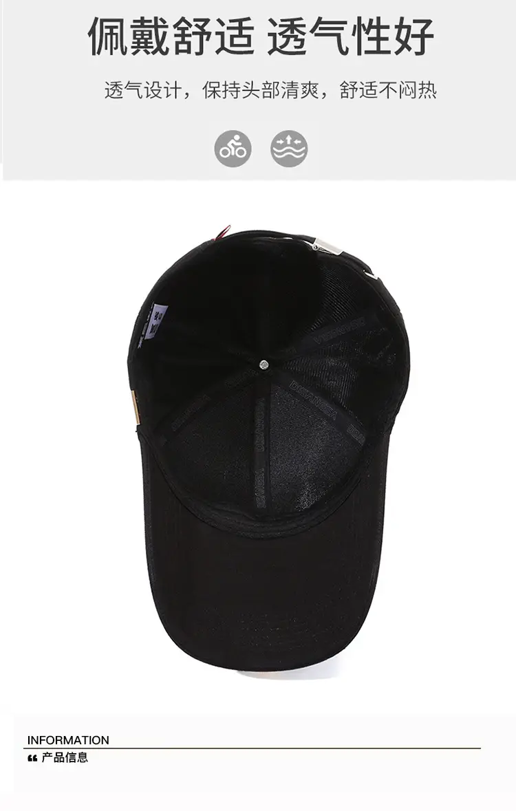 Di Sang Sa Men's Black Baseball Cap with Sunscreen Badge — feature 6