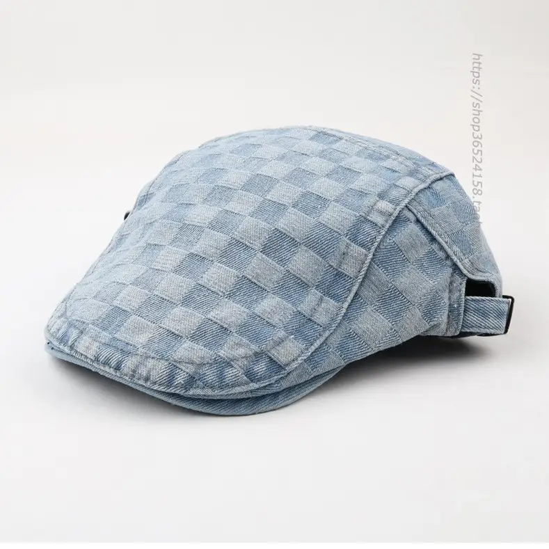 New Korean Style Plaid Anti-Wear Denim Hat for Men Women - Image 7
