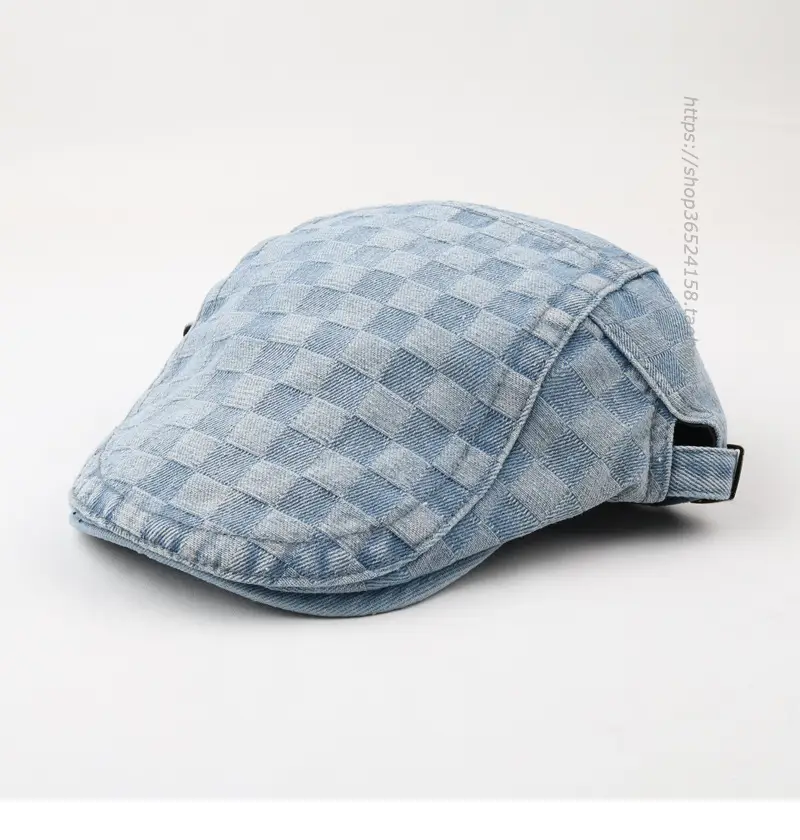 New Korean Style Plaid Anti-Wear Denim Hat for Men Women - Image 2