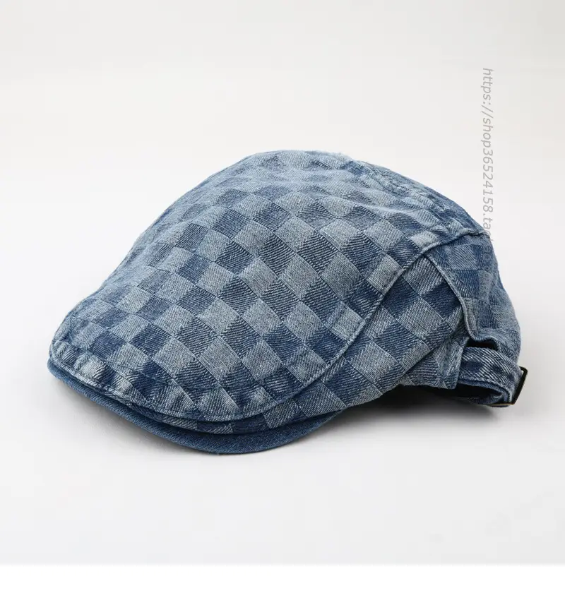 New Korean Style Plaid Anti-Wear Denim Hat for Men Women - Image 3