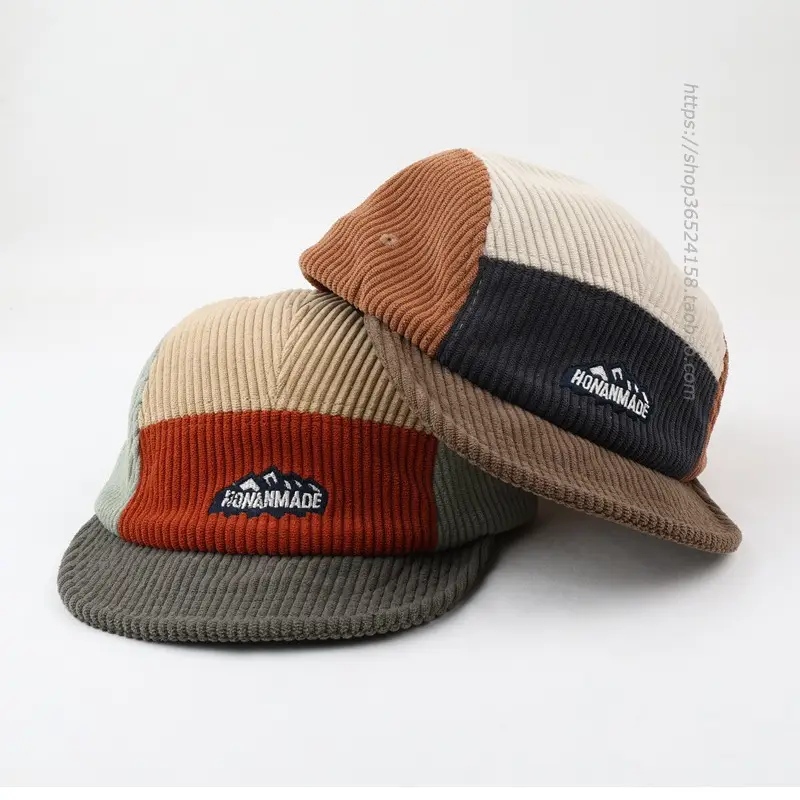 Japanese Retro Beanie Cap Beige Brown Color Matching