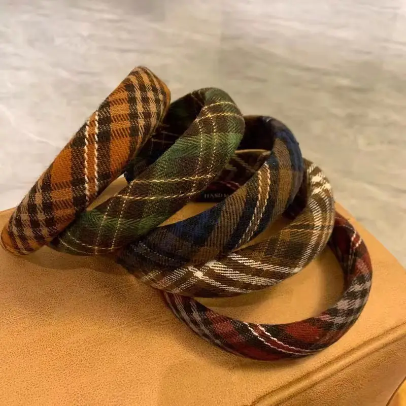 Japanese Korean Retro Plaid Skull Top Headband for Face Wash & Hair Press - Image 7