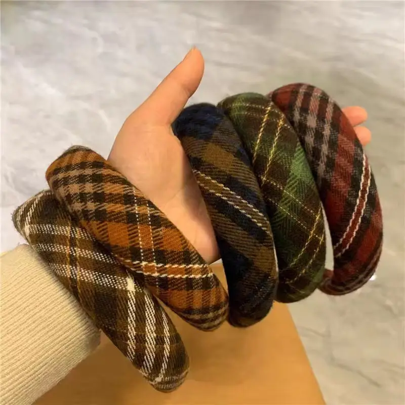 Japanese Korean Retro Plaid Skull Top Headband for Face Wash & Hair Press - Image 9