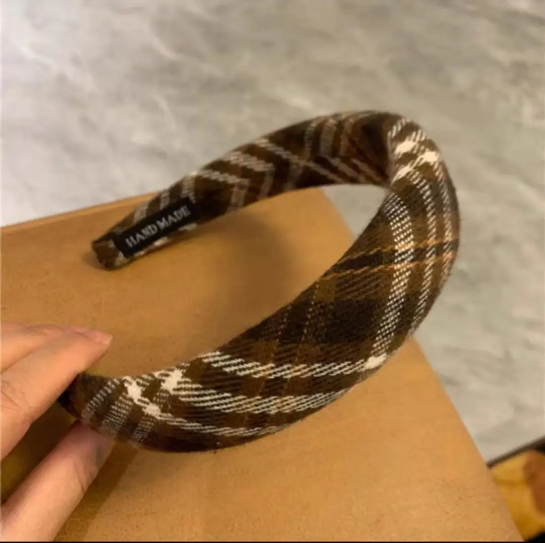 Japanese Korean Retro Plaid Skull Top Headband for Face Wash & Hair Press - Image 5