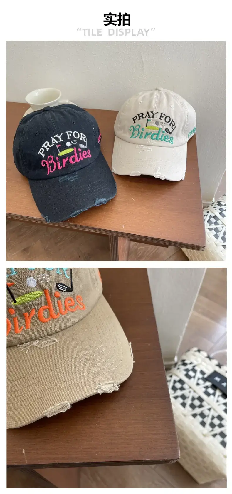 Black Embroidered Birds Cap for Men Women — feature 4