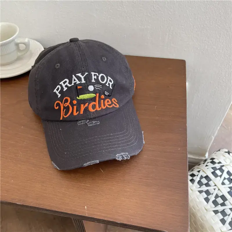 Black Embroidered Birds Cap for Men Women - Image 8