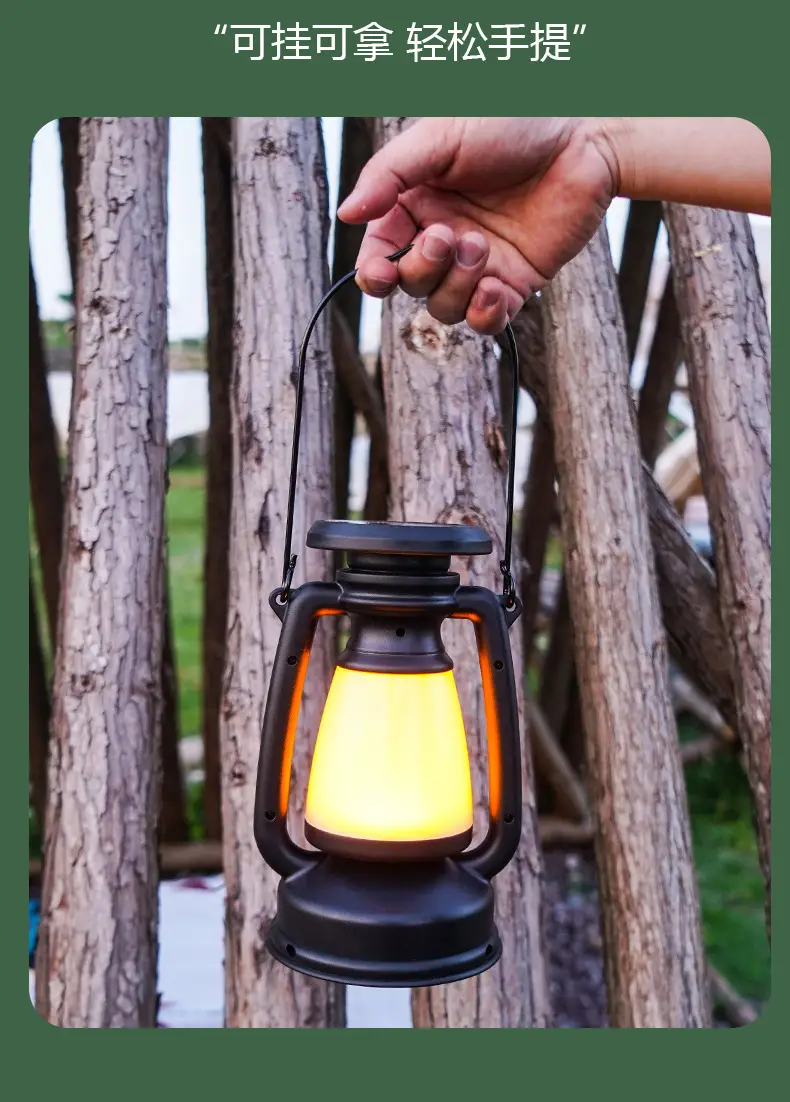 Solar Camping Light 90mm Black LED Emergency Flashlight — feature 10