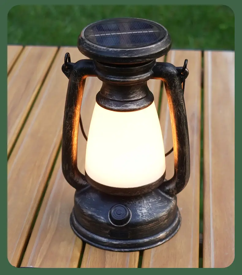 Solar Camping Light 90mm Black LED Emergency Flashlight — feature 17