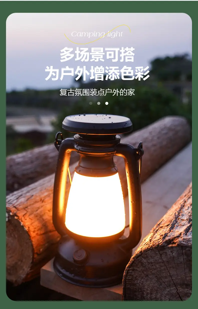 Solar Camping Light 90mm Black LED Emergency Flashlight — feature 7