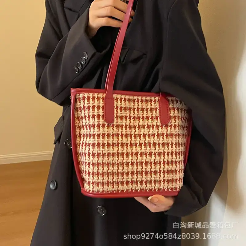 New Houndstooth Women's Houndstooth Handbag Red - Image 5