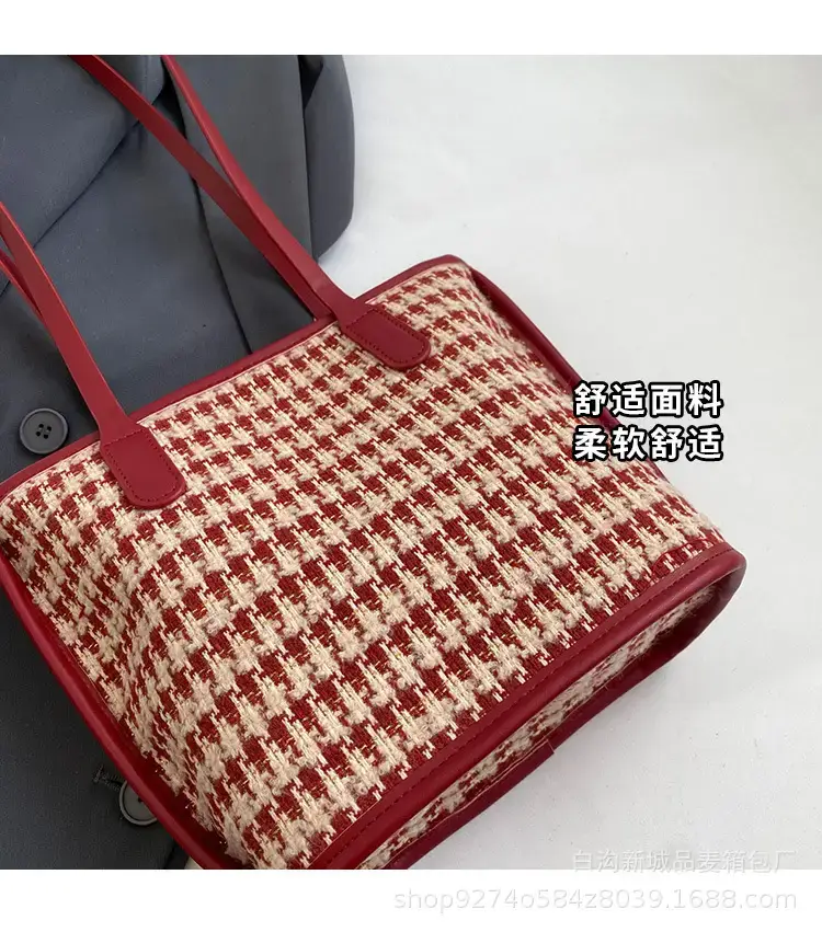 New Houndstooth Women's Houndstooth Handbag Red — feature 3